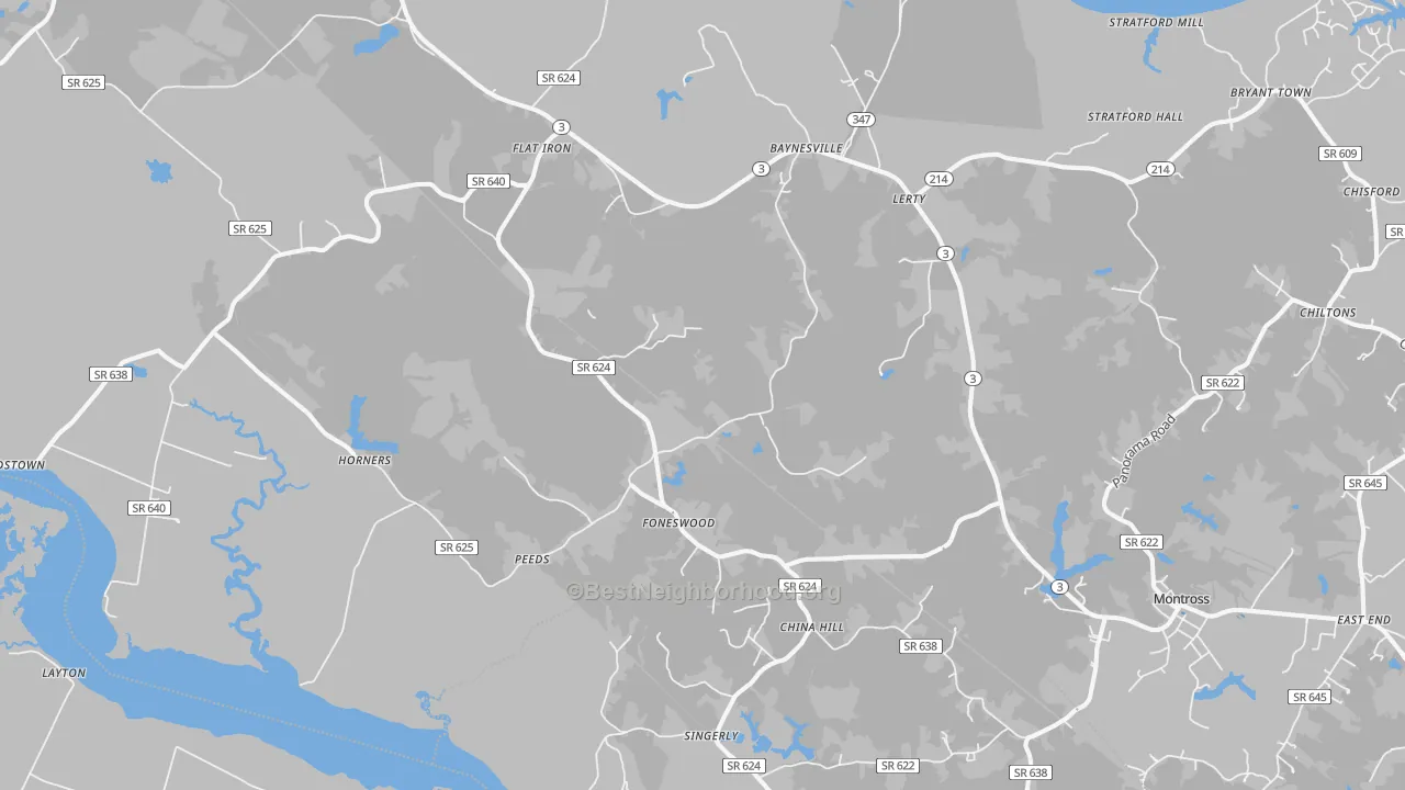 Transit Grade map of Foneswood, VA