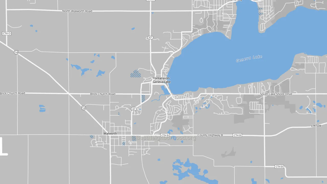 Transit Grade map of Fontana-on-Geneva Lake, WI