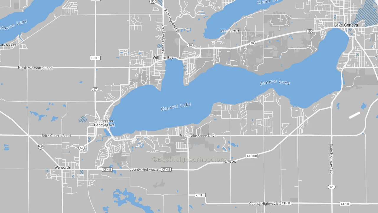 Transit Grade map of Fontana, WI