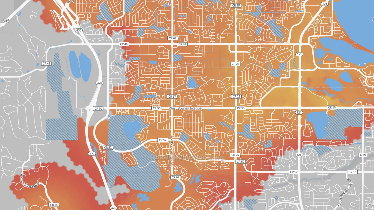 Transit Grade map of Foothill Green, Dakota Ridge, CO