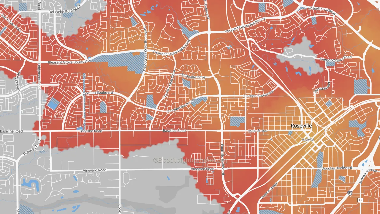 Transit Grade map of Foothill Junction, Roseville, CA