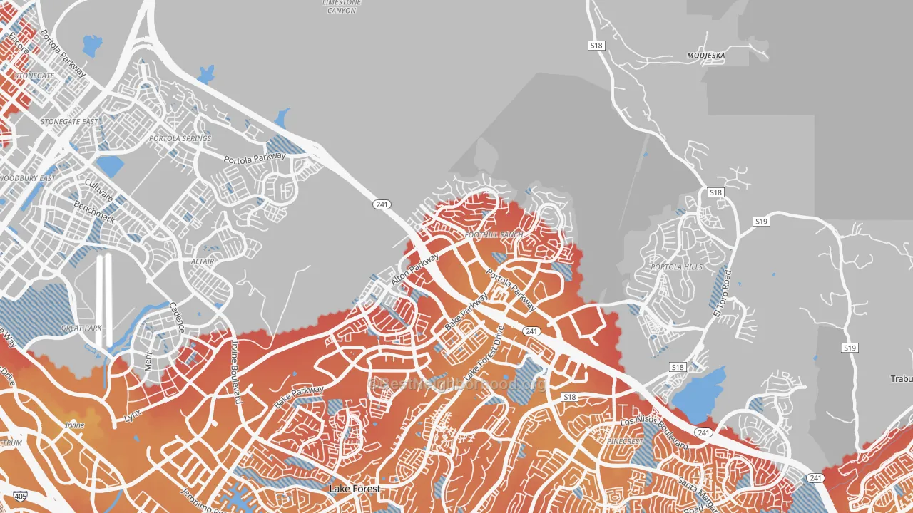 Transit Grade map of Foothill Ranch, CA