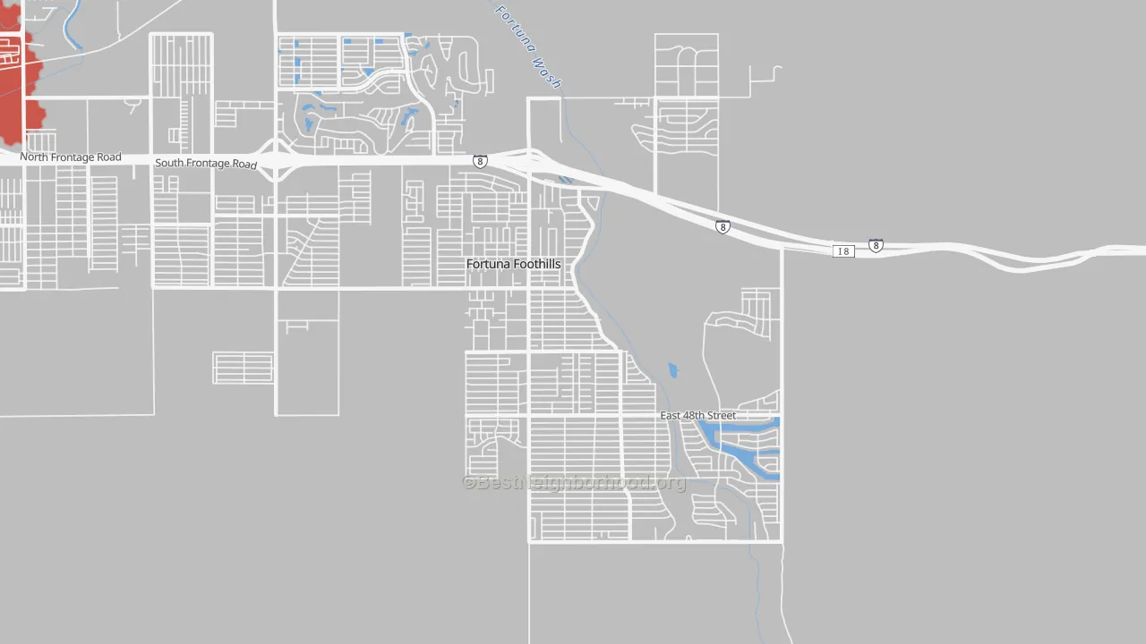 Transit Grade map of Foothills, Fortuna Foothills, AZ