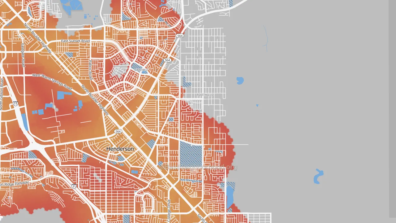 Transit Grade map of Foothills, Henderson, NV