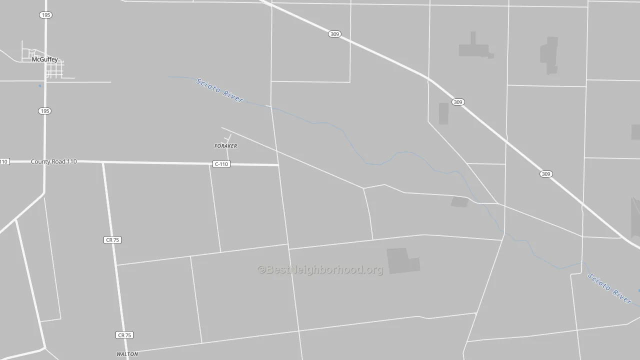 Transit Grade map of Foraker, OH