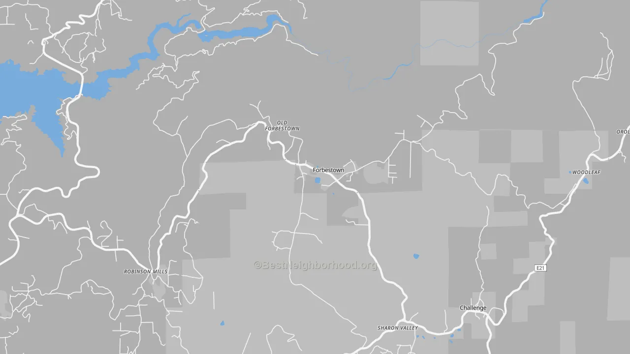 Transit Grade map of Forbestown, CA