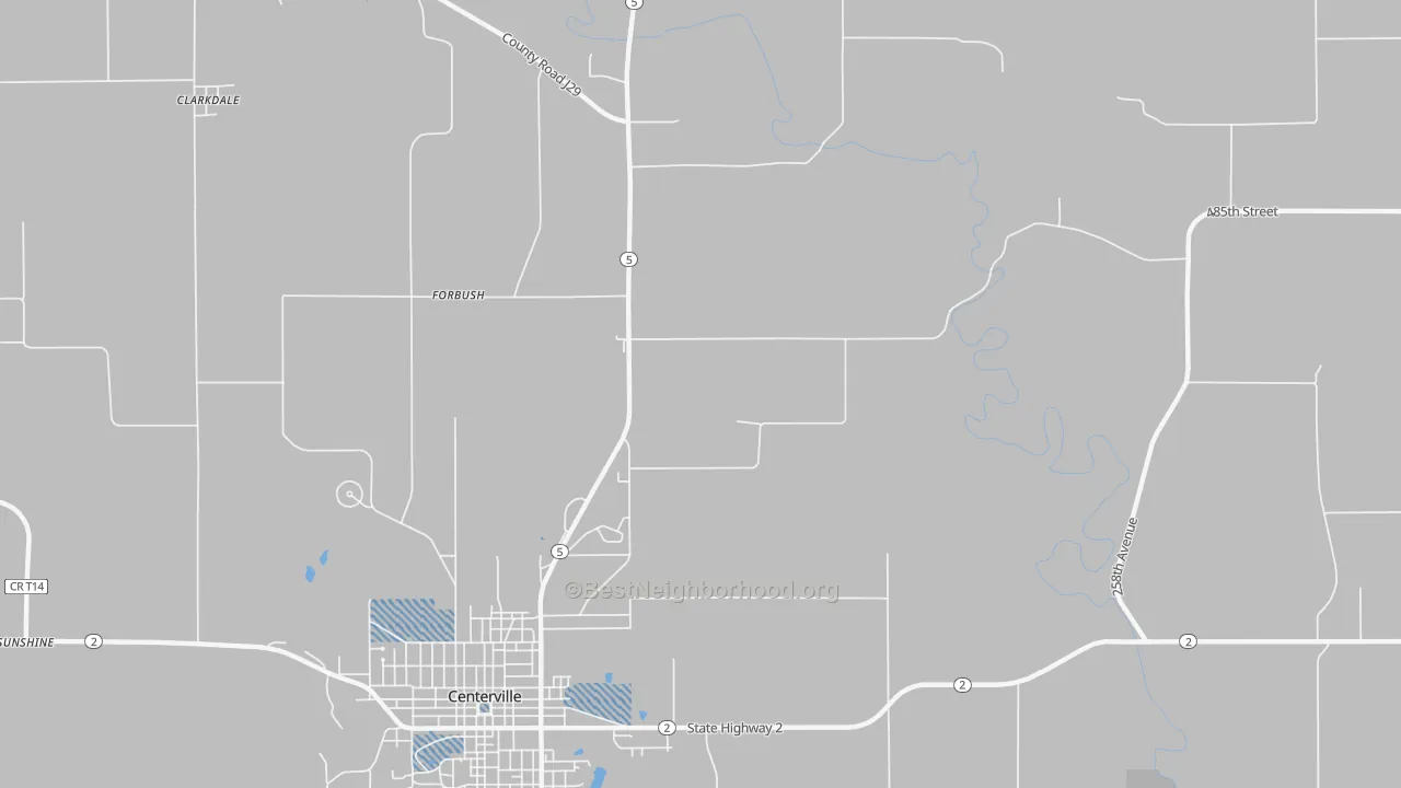 Transit Grade map of Forbush, IA