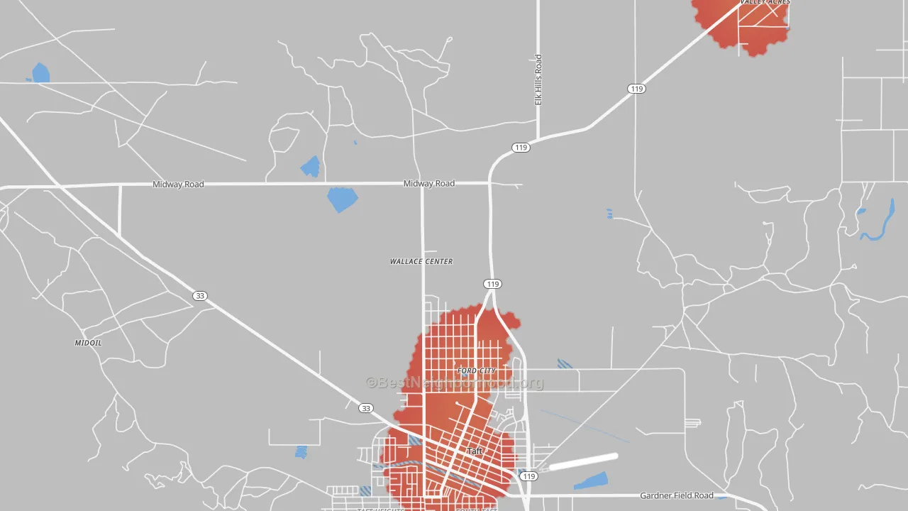 Transit Grade map of Ford City, CA
