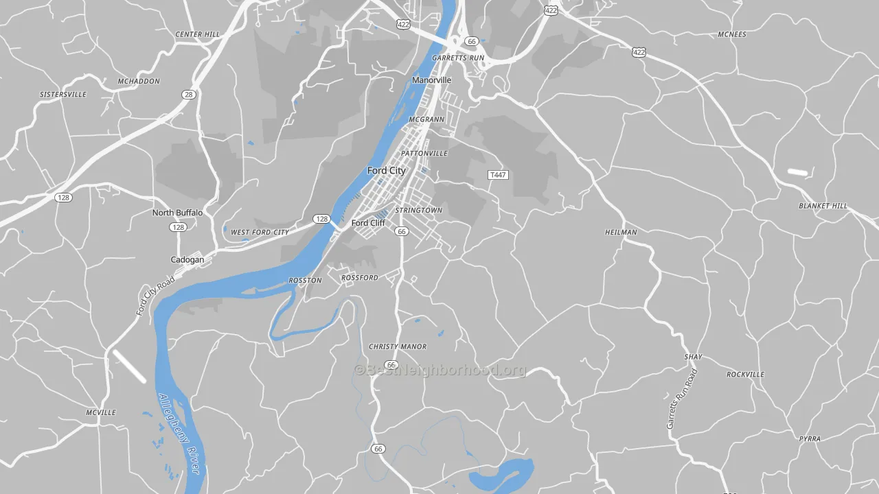 Transit Grade map of Ford City, PA