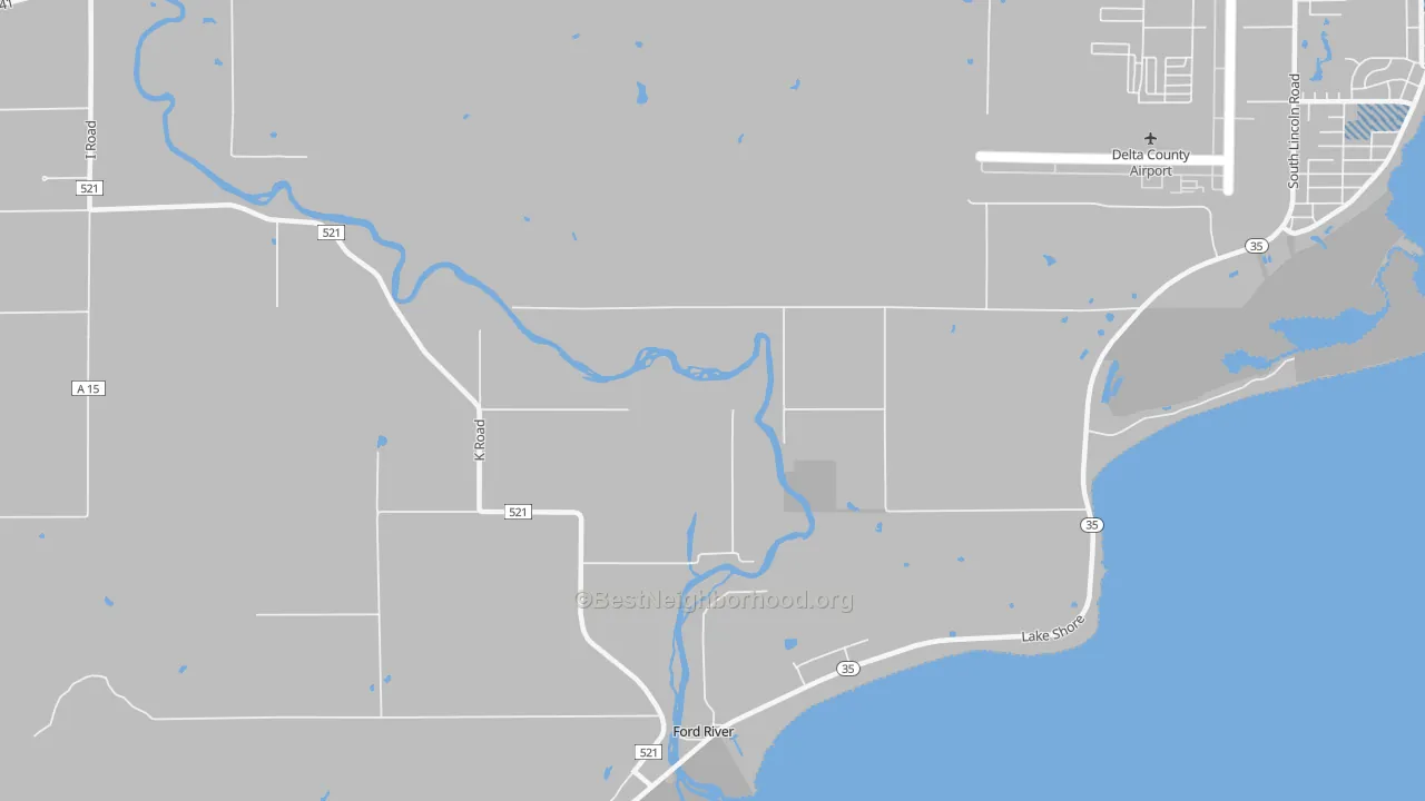 Transit Grade map of Ford River, MI
