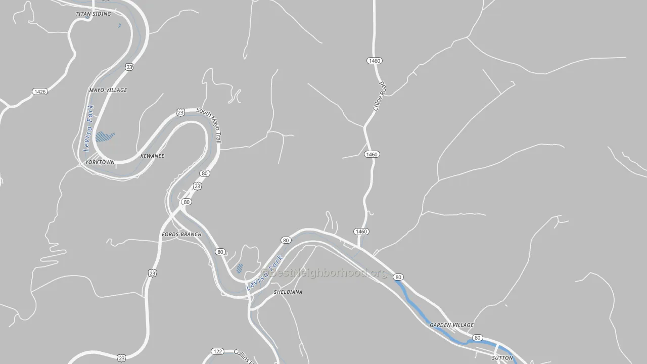 Transit Grade map of Fords Branch, KY