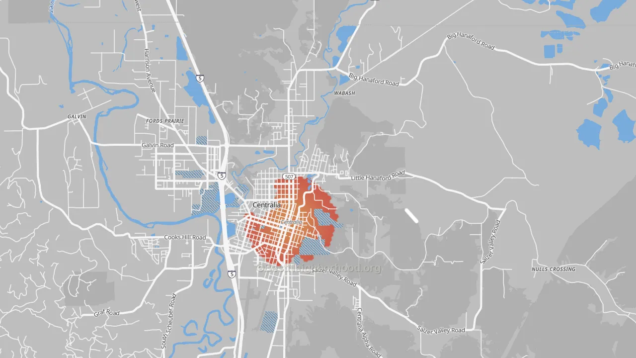 Transit Grade map of Fords Prairie, WA