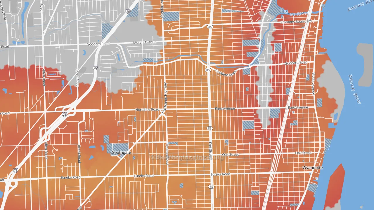 Transit Grade map of Fordville, Southgate, MI