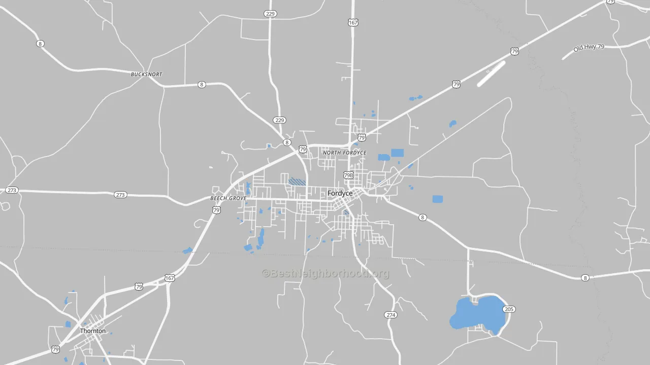 Transit Grade map of Fordyce, AR