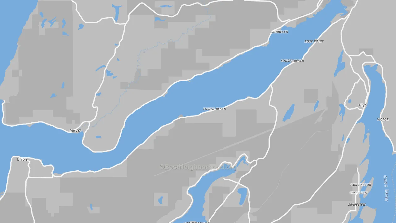 Transit Grade map of Forest Beach, WA