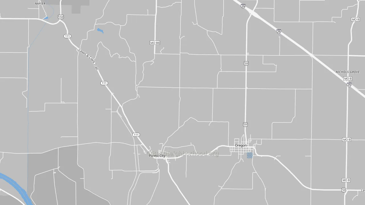 Transit Grade map of Forest City, MO
