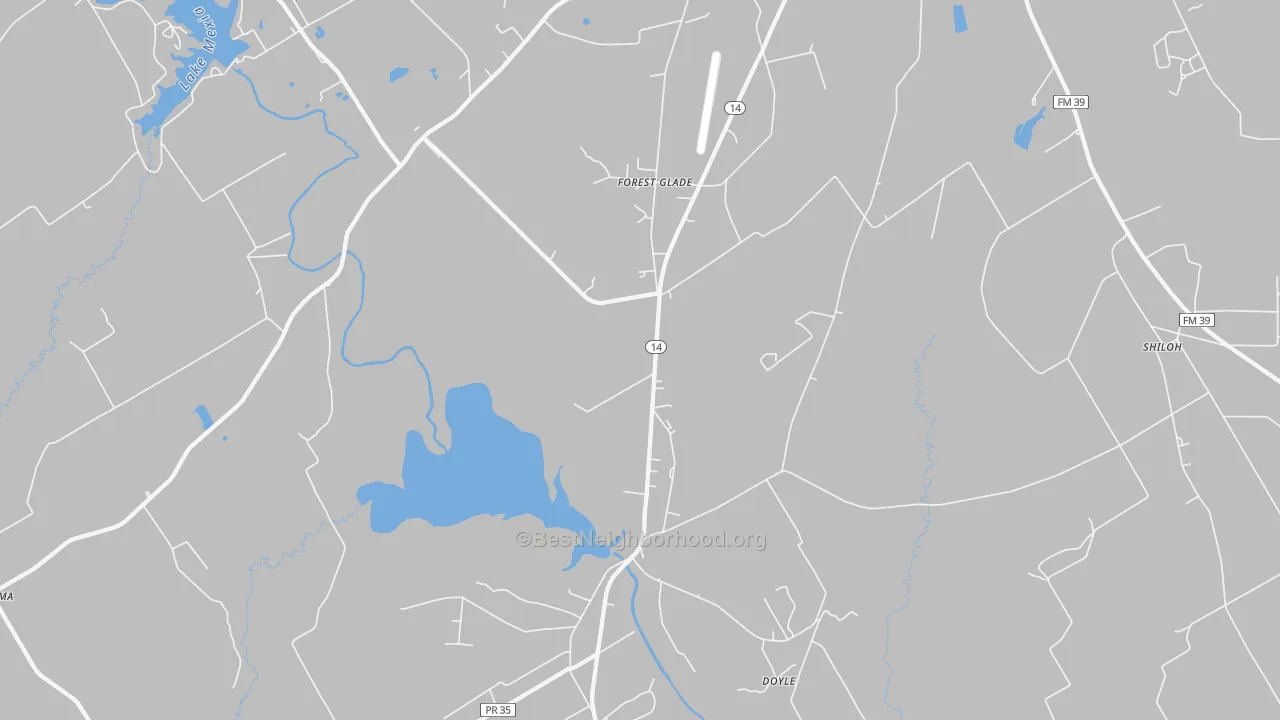 Transit Grade map of Forest Glade, TX