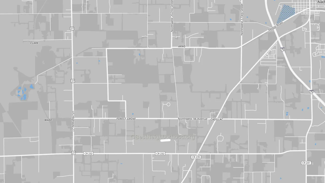 Transit Grade map of Forest Grove, FL