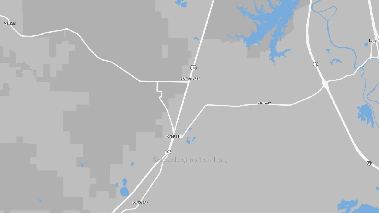 Transit Grade map of Forest Hill, LA