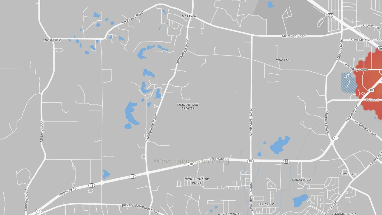 Transit Grade map of Forest Hill, MS