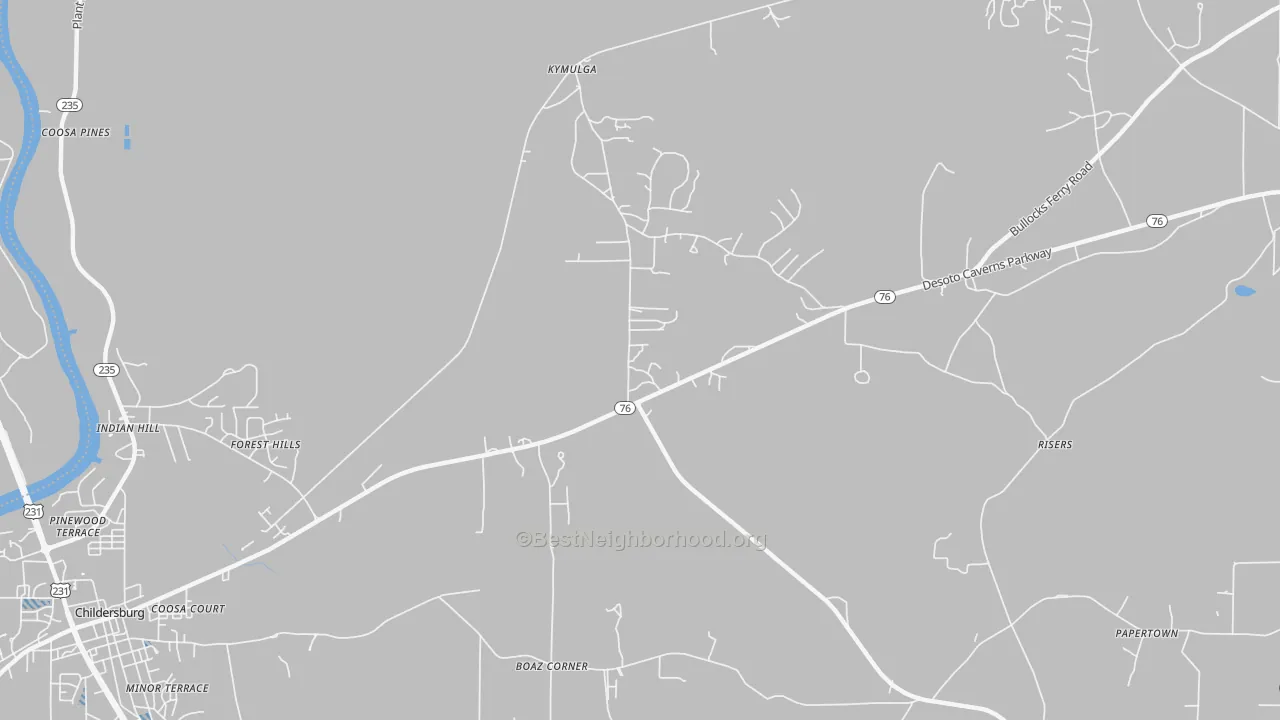Transit Grade map of Forest Hills, AL