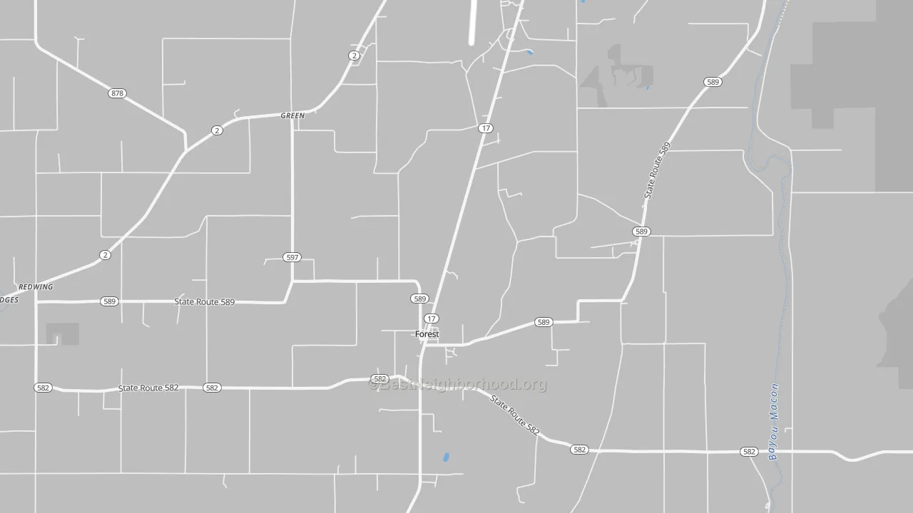 Transit Grade map of Forest, LA