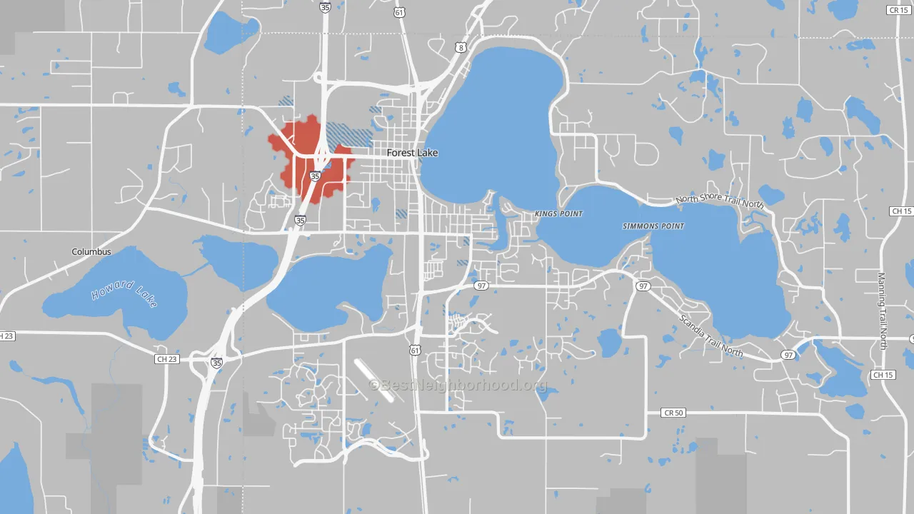 Transit Grade map of Forest Lake, MN