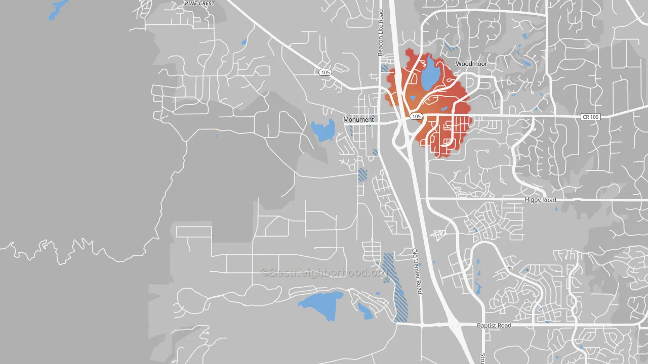 Transit Grade map of Forest Lakes, Monument, CO