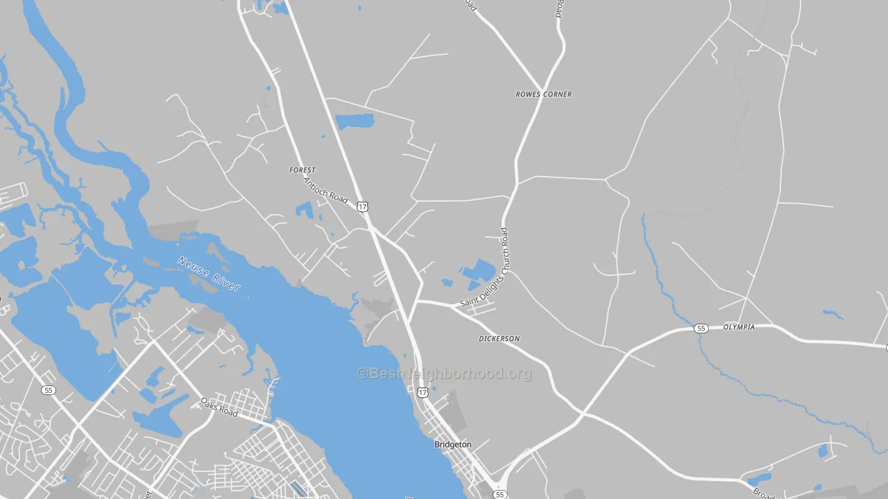Transit Grade map of Forest, NC