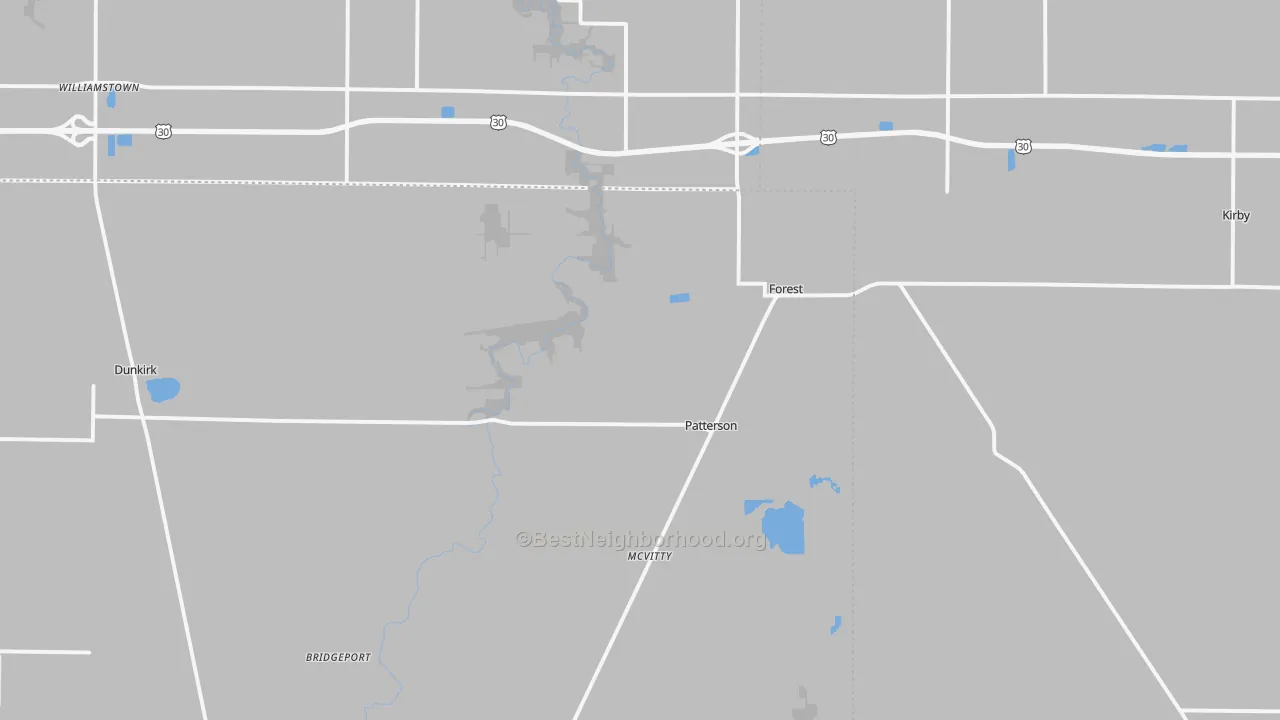 Transit Grade map of Forest, OH