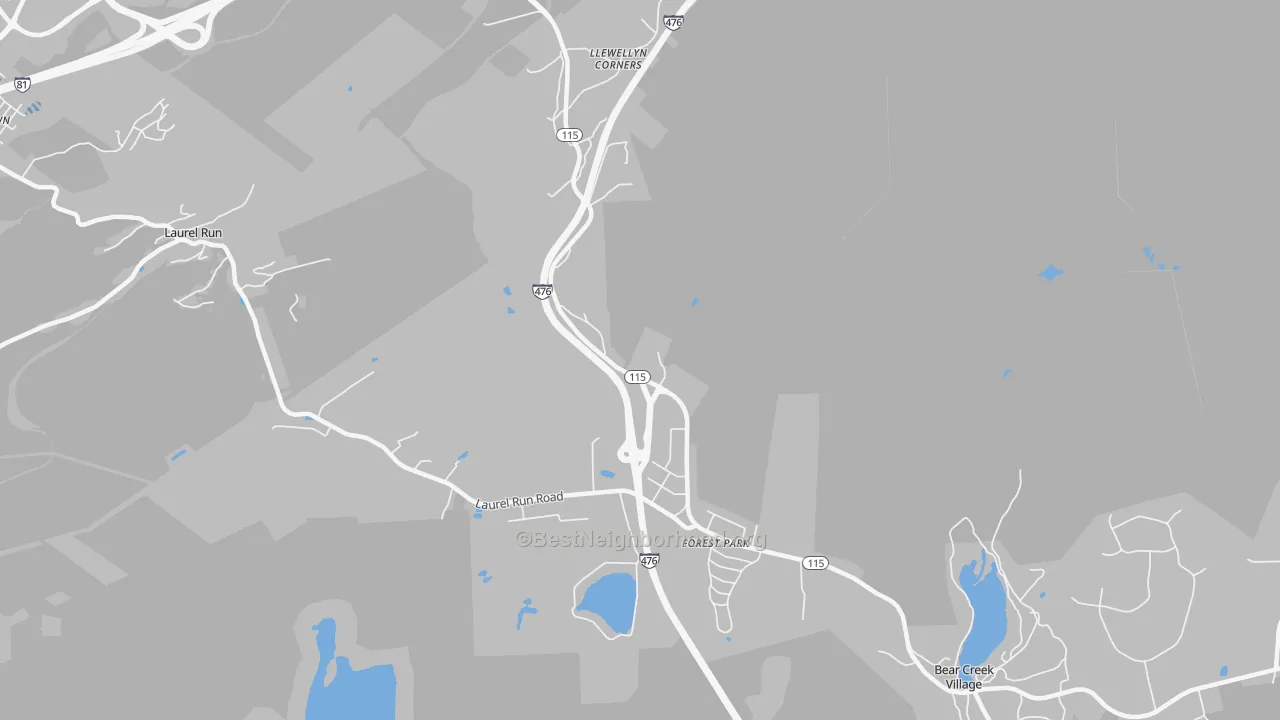 Transit Grade map of Forest Park, PA