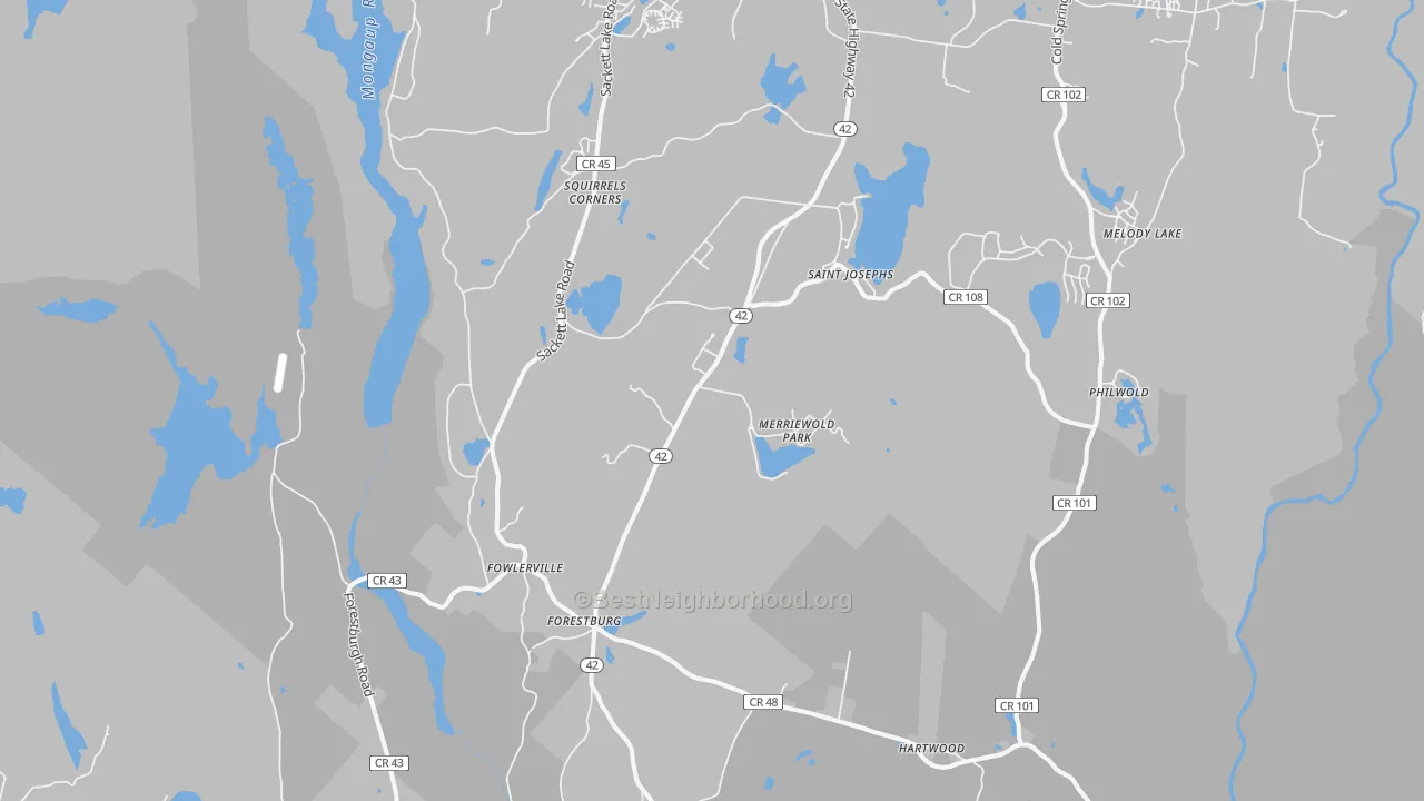 Transit Grade map of Forestburgh, NY