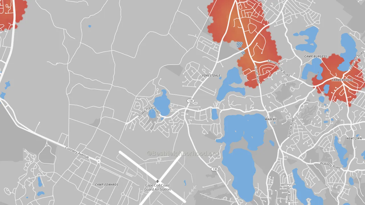 Transit Grade map of Forestdale, MA