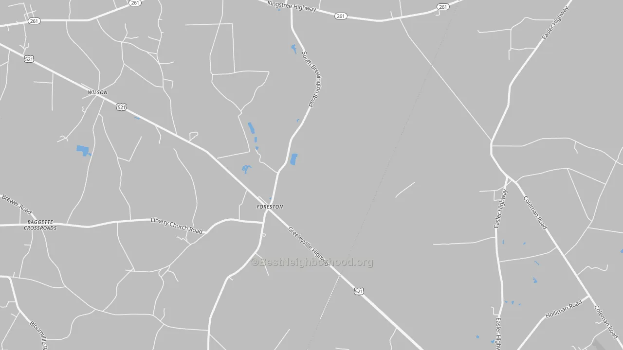 Transit Grade map of Foreston, SC