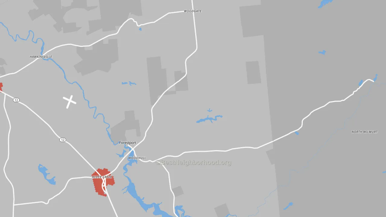 Transit Grade map of Forestport, NY