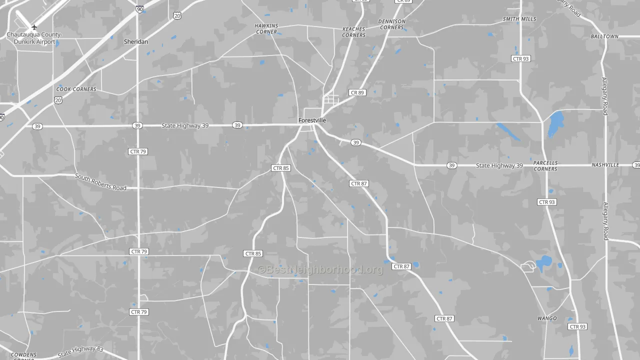 Transit Grade map of Forestville, NY