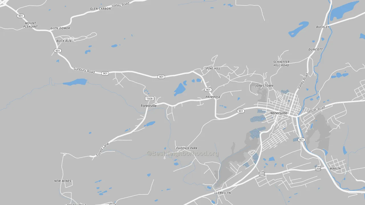 Transit Grade map of Forestville, PA