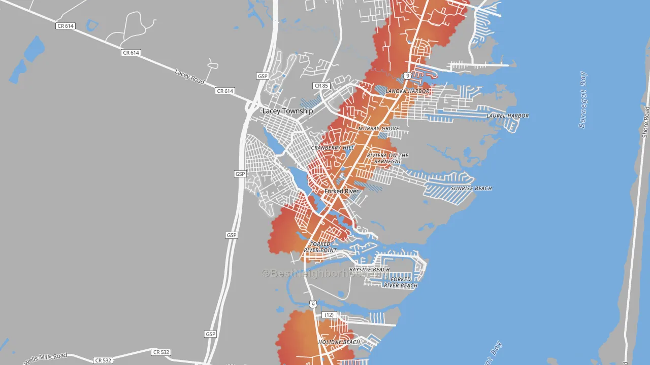 Transit Grade map of Forked River, NJ