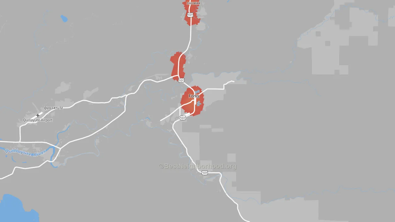 Transit Grade map of Forks, WA