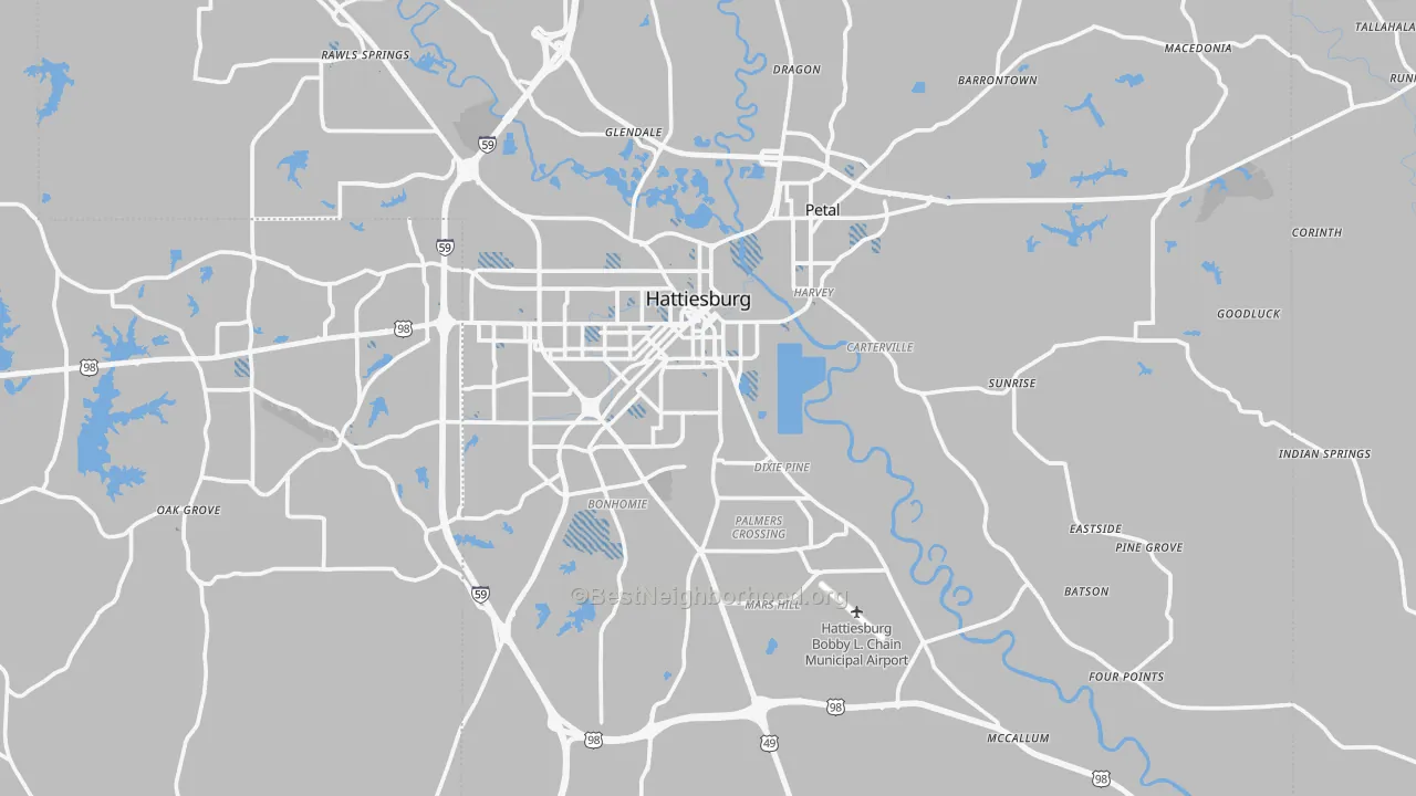 Transit Grade map of Forrest County, MS