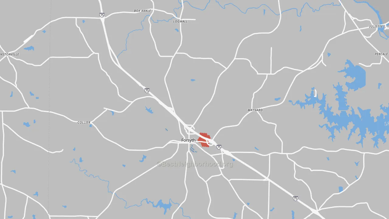 Transit Grade map of Forsyth, GA