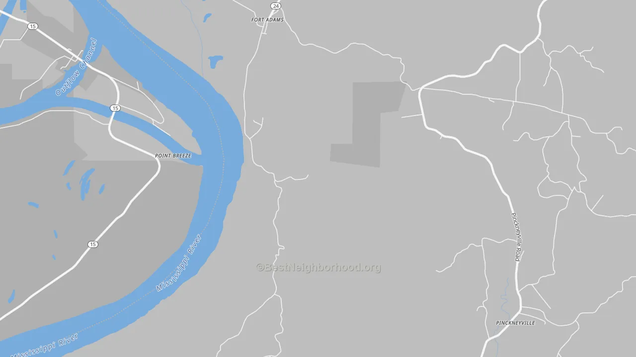 Transit Grade map of Fort Adams, MS
