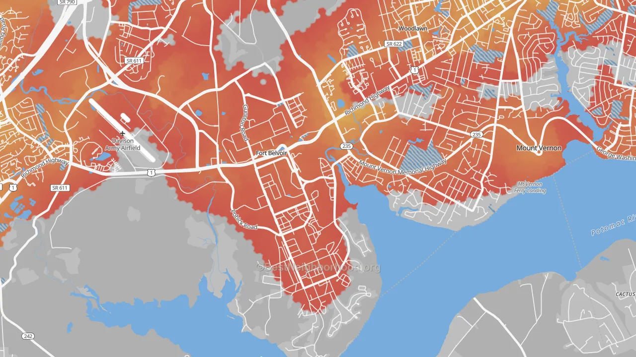 Transit Grade map of Fort Belvoir, VA
