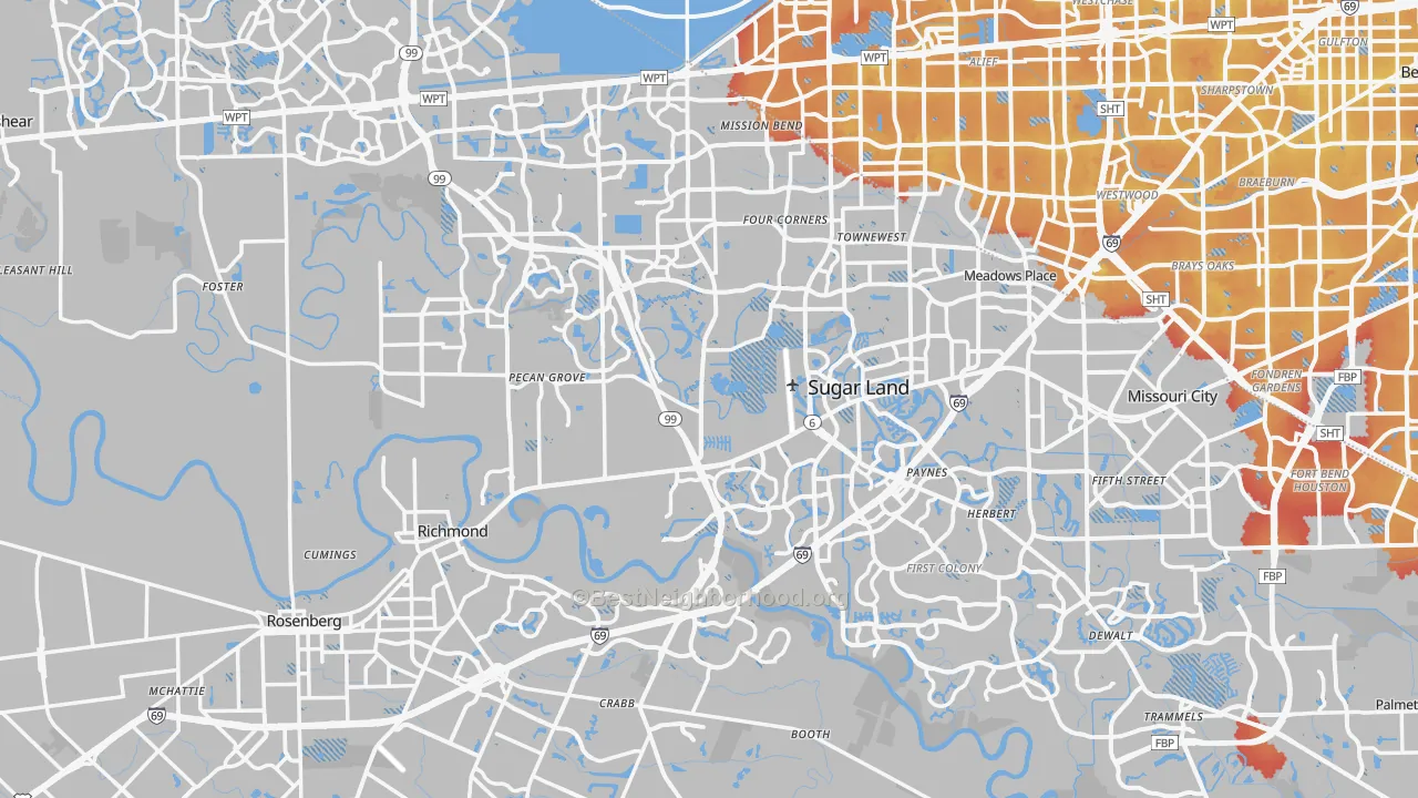Transit Grade map of Fort Bend County, TX