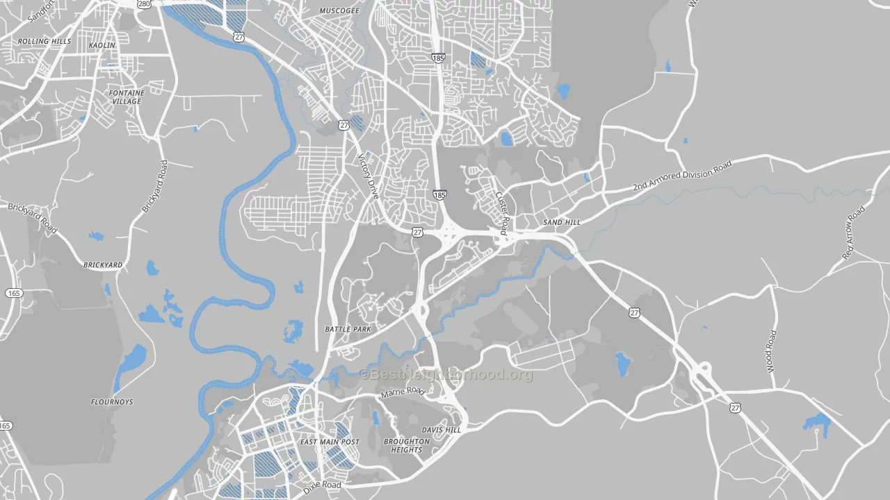 Transit Grade map of Fort Benning, GA