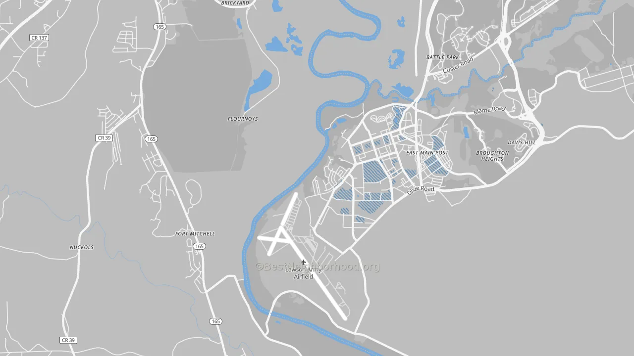 Transit Grade map of Fort Benning South, GA