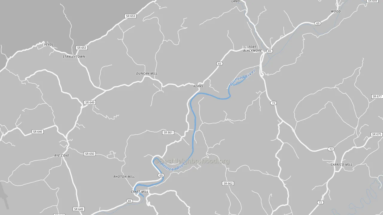 Transit Grade map of Fort Blackmore, VA