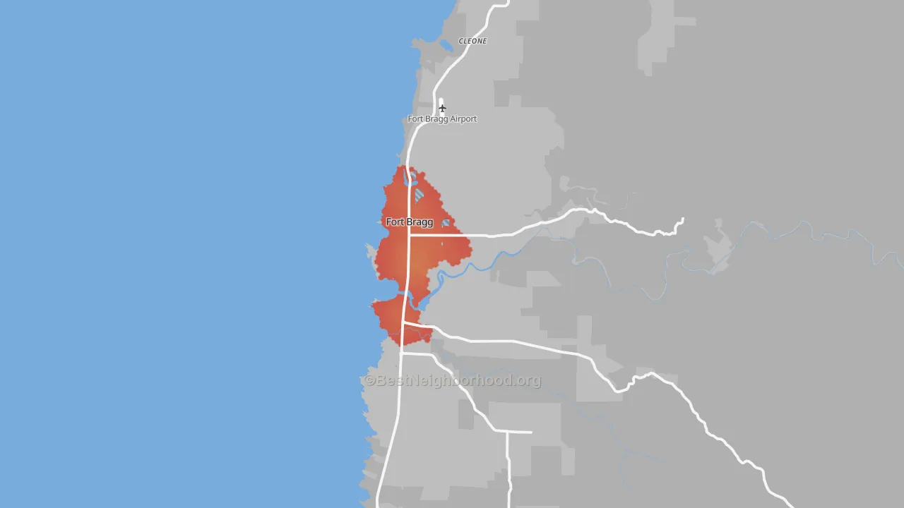 Transit Grade map of Fort Bragg, CA