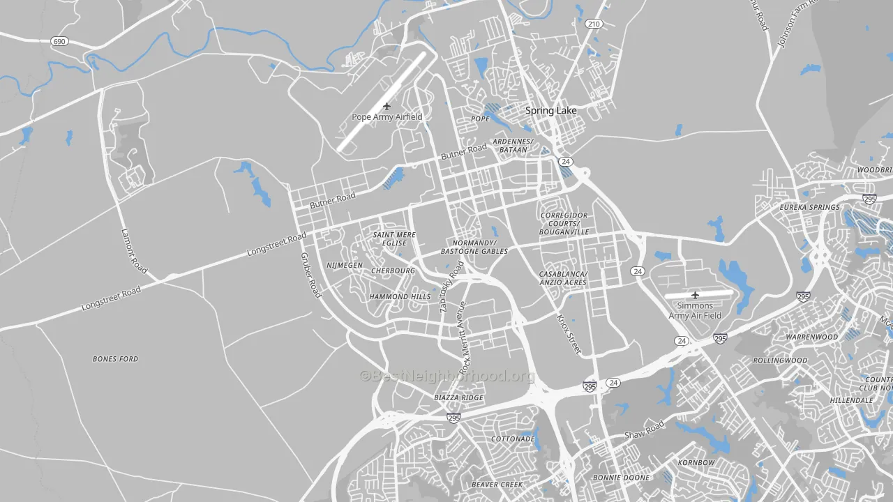 Transit Grade map of Fort Bragg, NC
