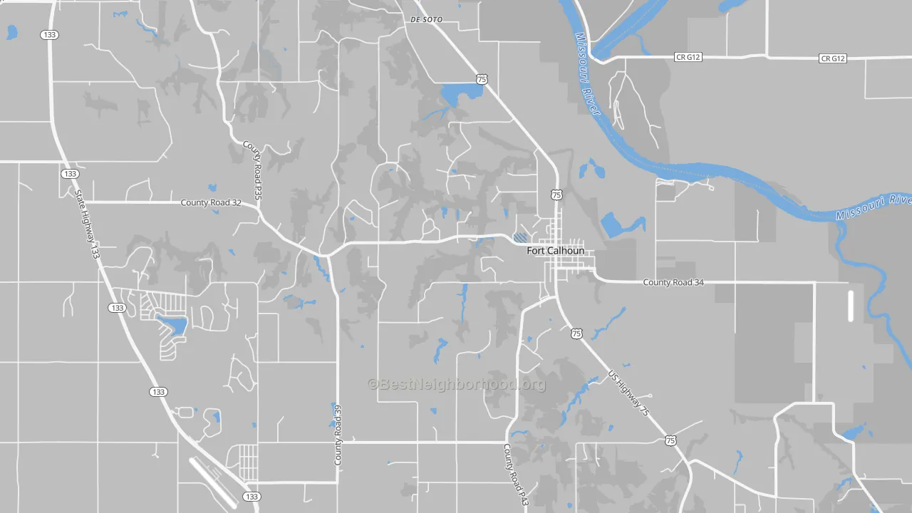 Transit Grade map of Fort Calhoun, NE